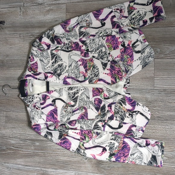 Ovi Abstract Bird Flamingo Print Blazer Small - Picture 1 of 4